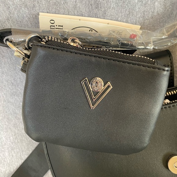 Valentino Orlandi Black Crescent Shoulder Bag with coin pouch. - Picture 8 of 9